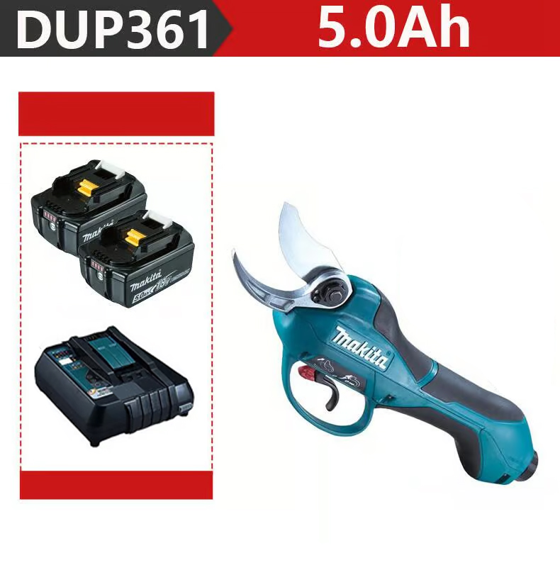 (Sonderangebot) [Makita DUP361PT2 1000W Gartenschere + Zwei 5,0Ah 36V Akkus + Ladegerät] Akkulaufzeit 6 Stunden